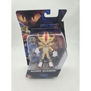 Sonic The Hedgehog 3 Movie Wave 3 SUPER SHADOW 5" Action Figure - New - Dmg Card